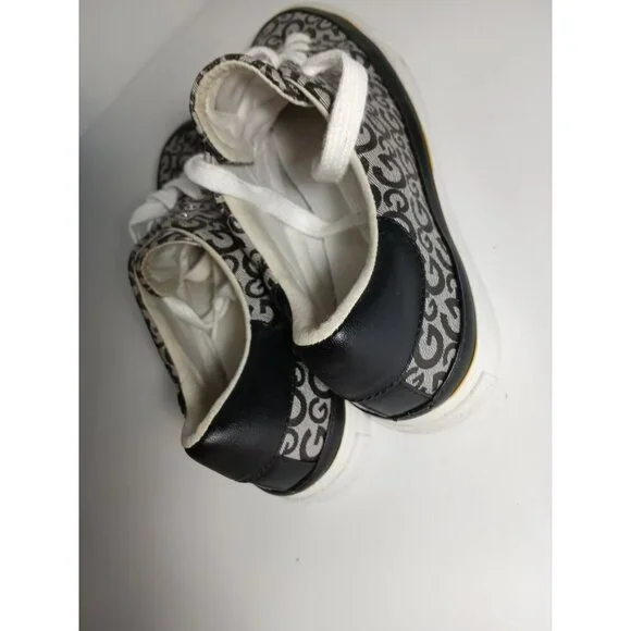 GBG GUESS Women's Signature Brown Blue Sneakers Low Top Lace Up 7.5 GGMEEKIE - Picture 2 of 7